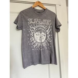 Sublime Classic Sun Acid Wash Graphic Tee Mens Small Gray Unisex Short Sleeve